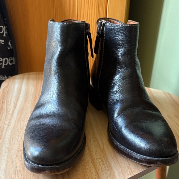 Franco Sarto Black Leather Ankle Boots - Picture 4 of 14